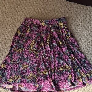 LuLaRoe Pink and Yellow Floral A-Line Skirt